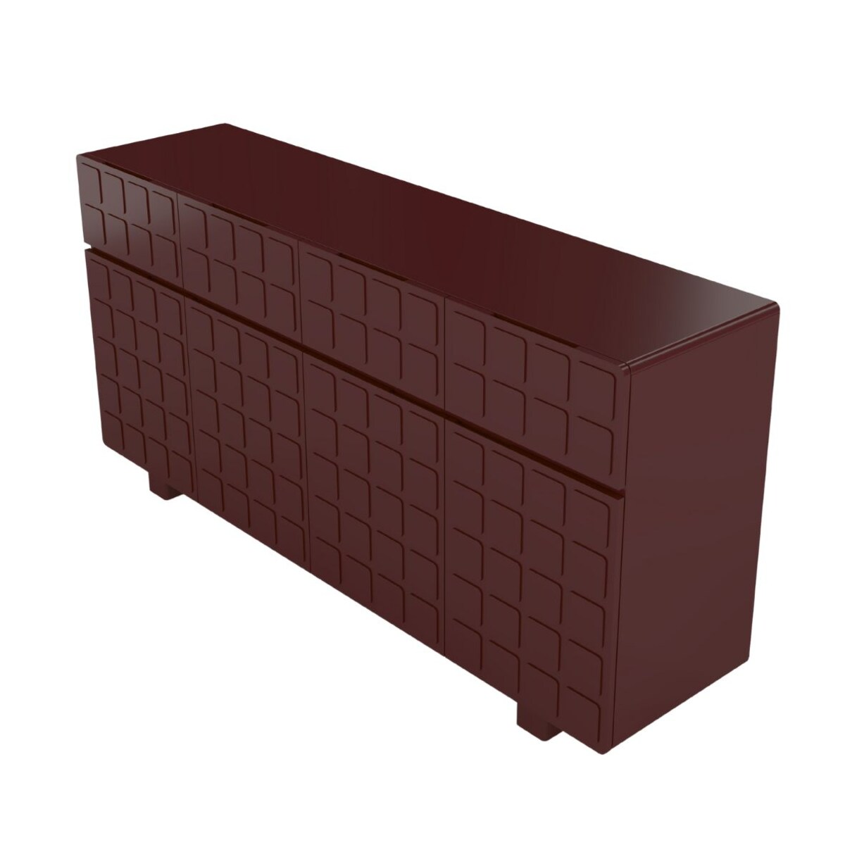 Nowoczesna komoda z frontami 3D Skandica CUBO LONG / kolor mahoń / szer. 169 cm