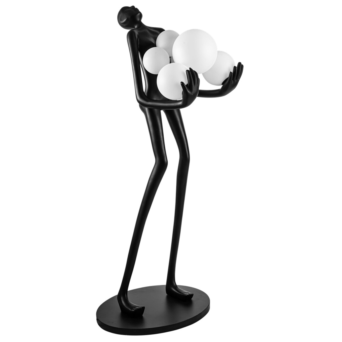 Metalowa lampa podłogowa Atlas B AZ4985 kule balls czarna