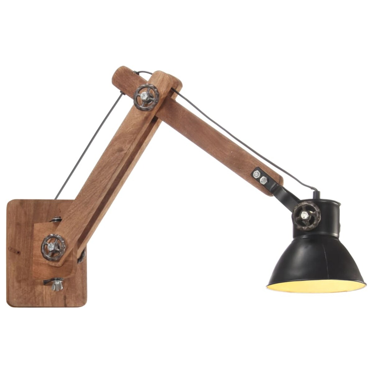 vidaXL Lampa ścienna w industrialnym stylu, czarna, okrągła, E27