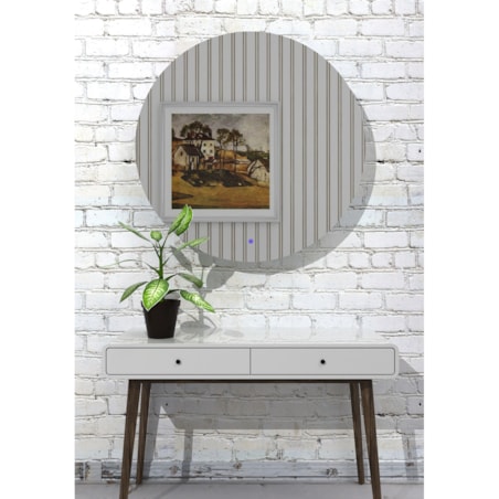 Lustro okrągłe LED z poświatą i włącznikiem– bez ramy - 60 cm