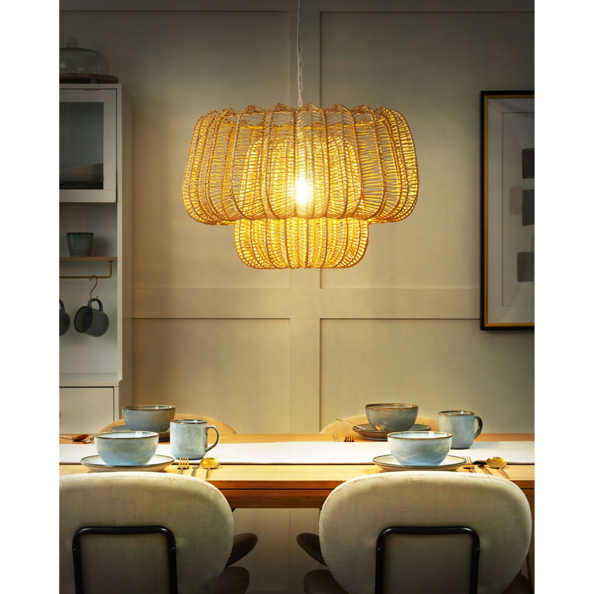 Lampa wisząca SAISI Papierowa plecionka Beżowy