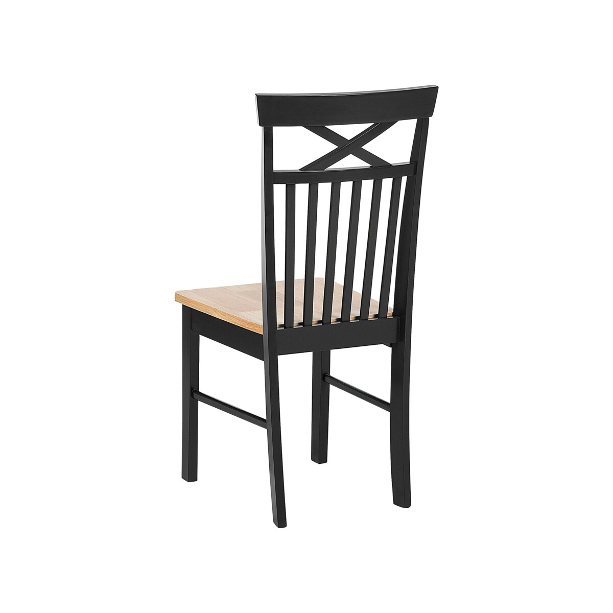 Zestaw do jadalni stół i 4 krzesła drewniany jasny z czarnym HOUSTON