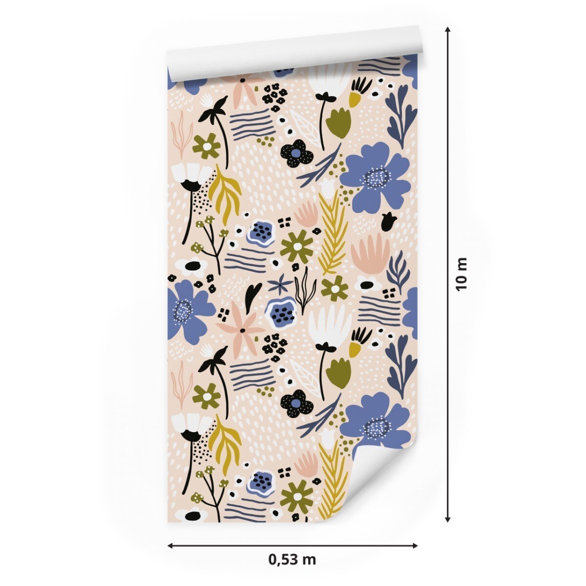 Tapeta Do Salonu Kolorowe KWIATY Styl Skandynawski