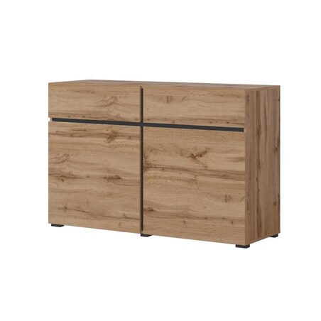 Komoda CROSS 2D2S 119cm dąb wotan/czarna