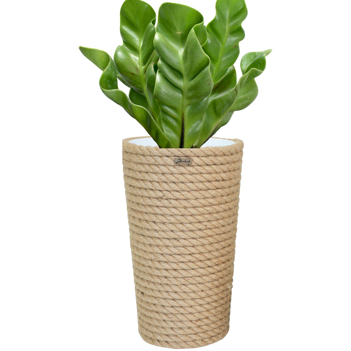 28 BOHO jutowa wysoka osłonka + wkład doniczka koszyk naturalny gruby sznurek LINA z trawy plecionej JUTA styl skandynawski etno loft wzór 28/210