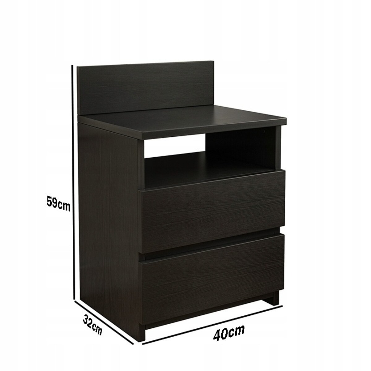 Szafka nocna stolik sypialnia komoda 2 szuflady biała loft nowoczesna 40cm