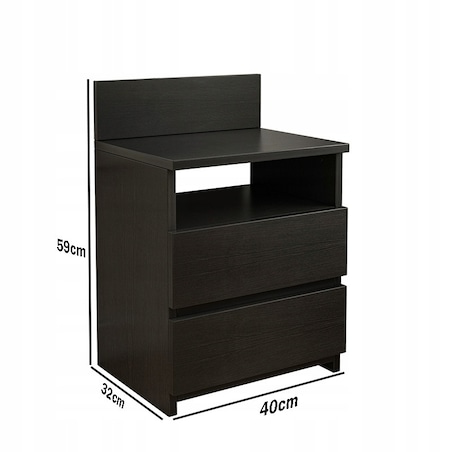 Szafka nocna stolik sypialnia komoda 2 szuflady biała loft nowoczesna 40cm