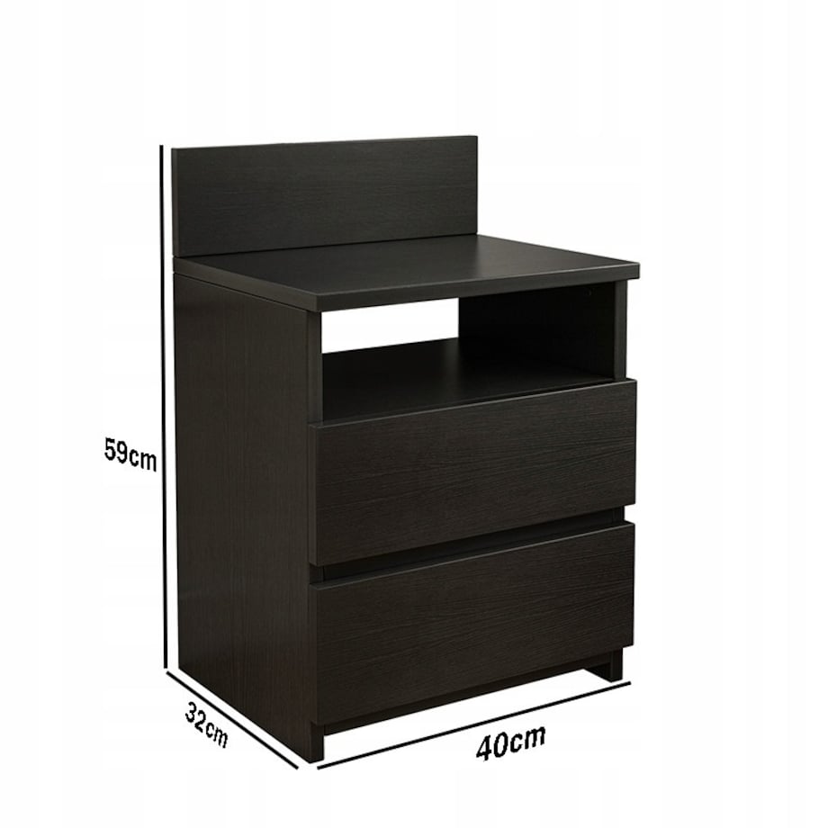 Szafka nocna stolik sypialnia komoda 2 szuflady biała loft nowoczesna 40cm