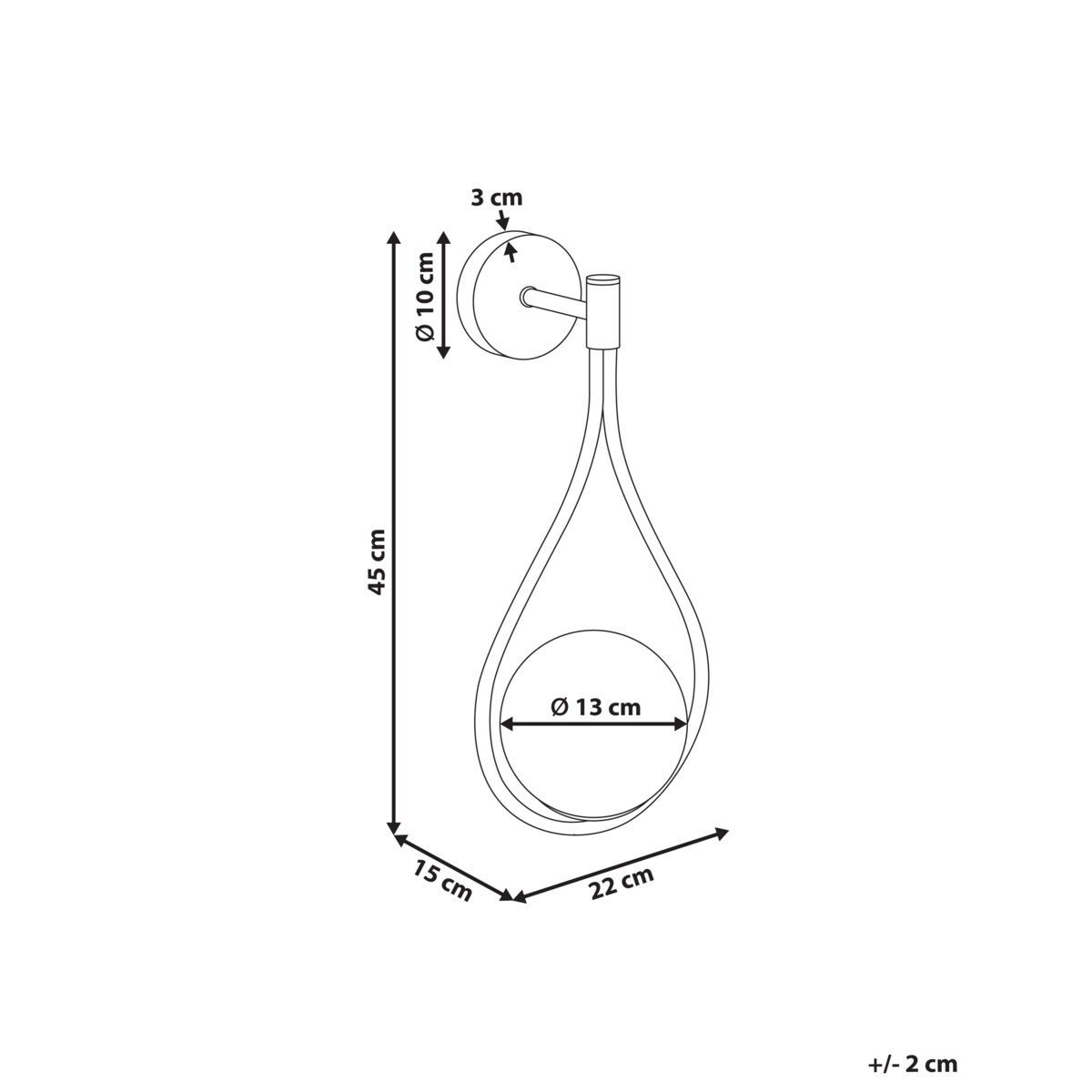 Lampa ścienna AUROUE Metal Złoty