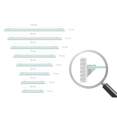 Szklana półka do łazienki - transparentna - 60x13 cm