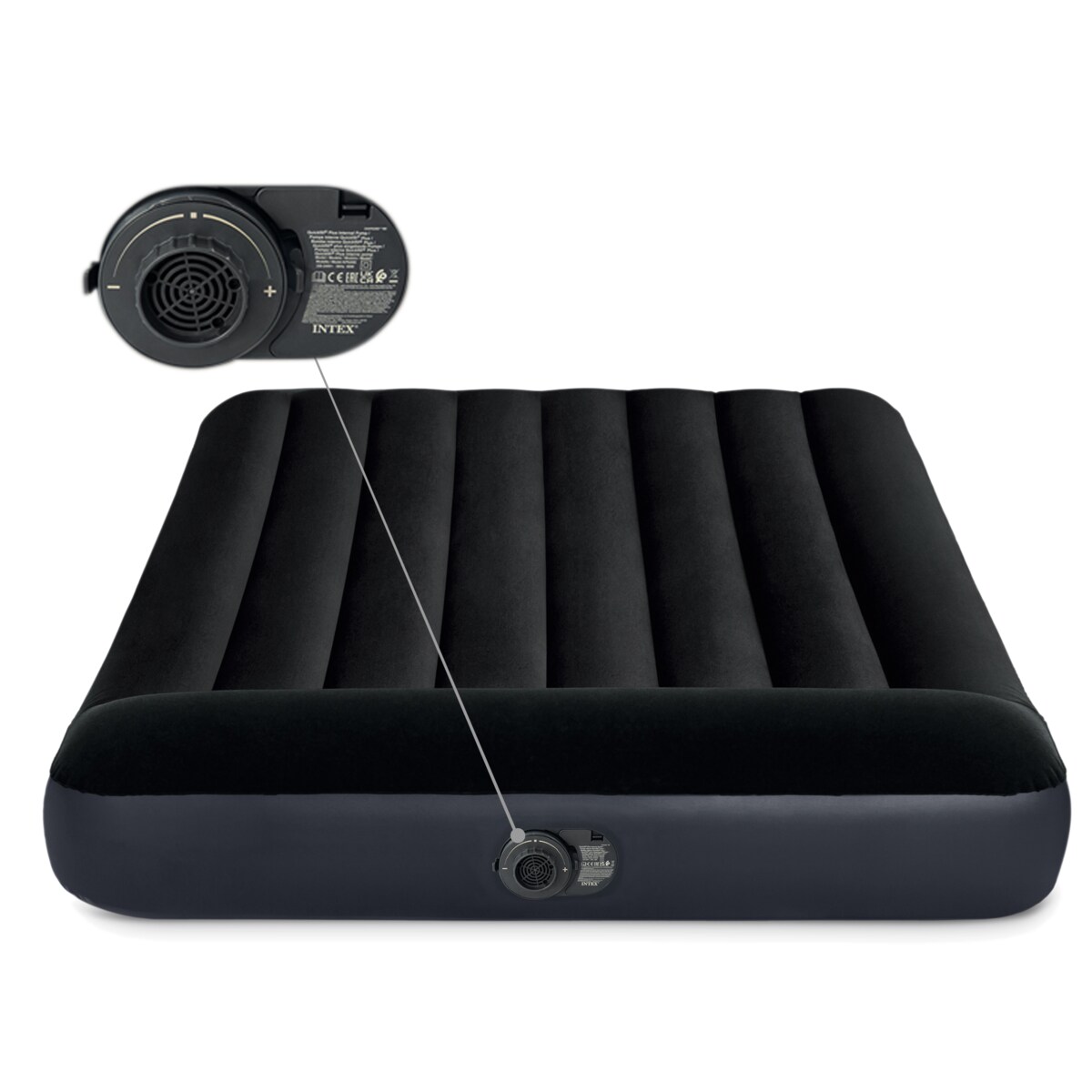 Materac dmuchany welurowy z pompką Intex 64118ND