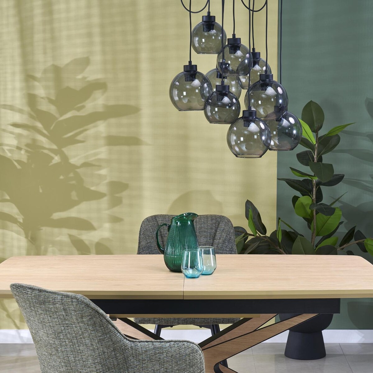 Lampa wisząca TK Lighting CUBUS GRAPHITE 10208, 9xE27, grafitowo-czarna, regulowana, 58 cm