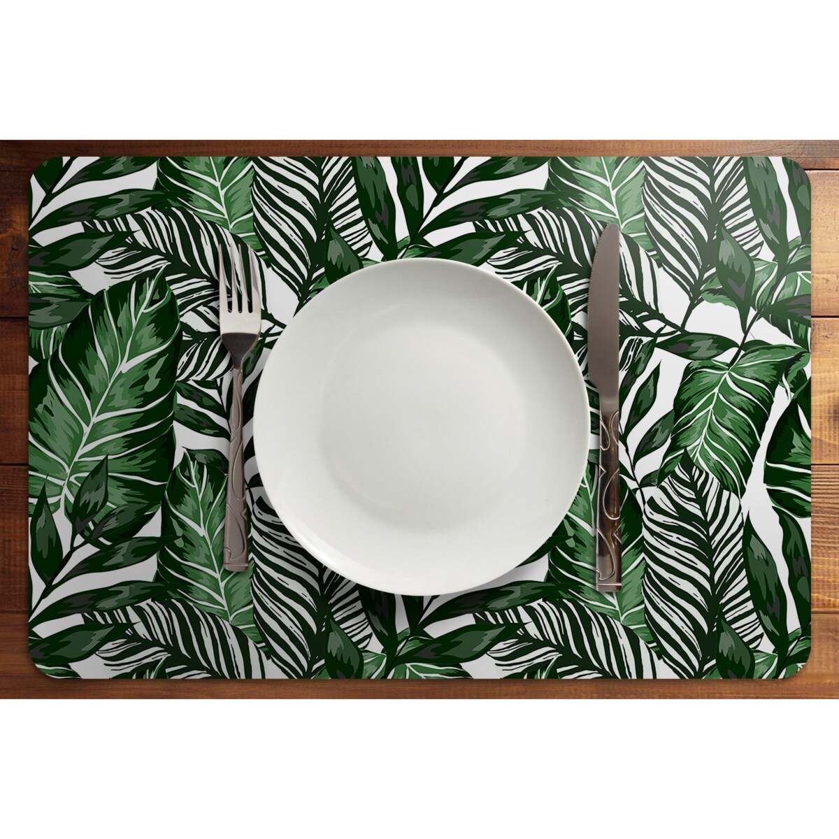 Komplet mat pod talerz Tropikalne liście, 6 szt. 45x30cm