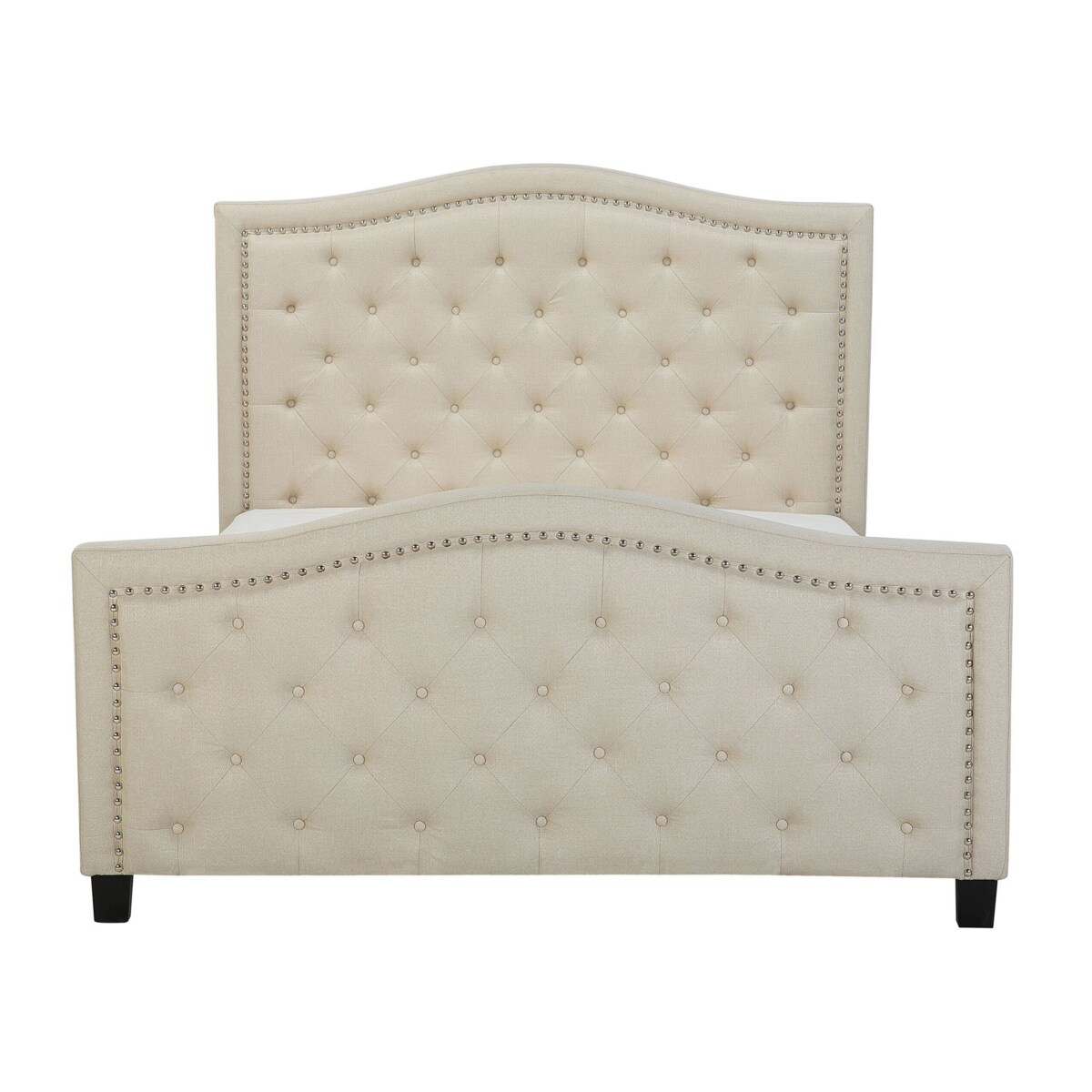 Łóżko tapicerowane 160 x 200 cm beżowe AUREL