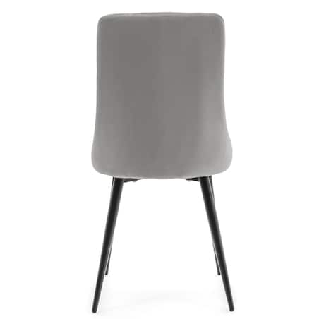 Krzesło tapicerowane welurowe do salonu jadalni CAREN jasnoszare