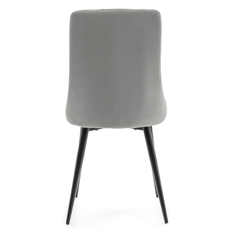 Krzesło tapicerowane welurowe do salonu jadalni CAREN jasnoszare