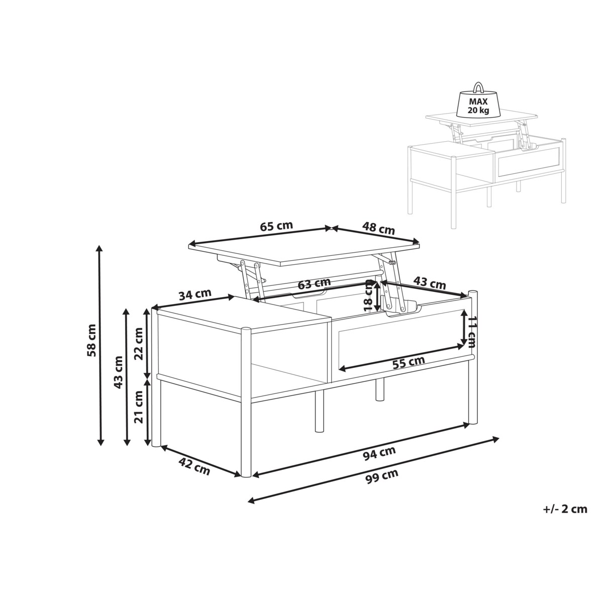 Stolik kawowy SURREY Drewno bambusowe Naturalny