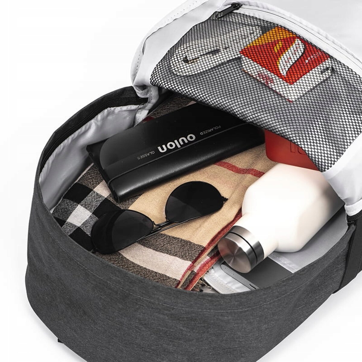 Plecak Czarny / Szary Miejski Podróżny Na Laptop 15,6" Pojemny Do Samolotu