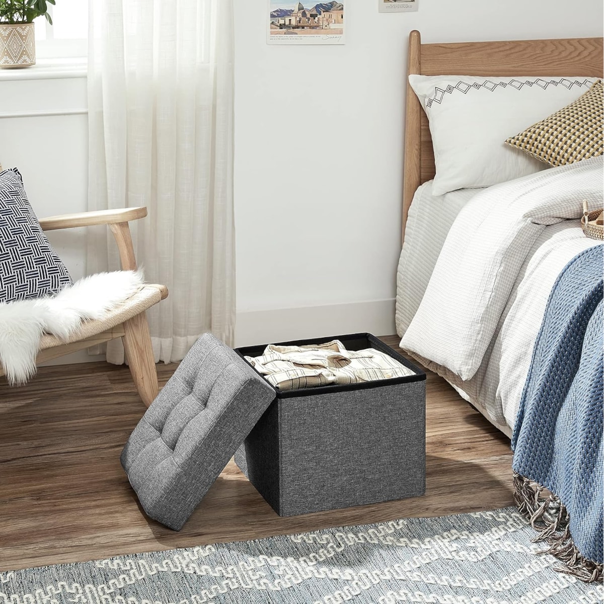 Pufa 38X38X38 Cm Ciemnoszary