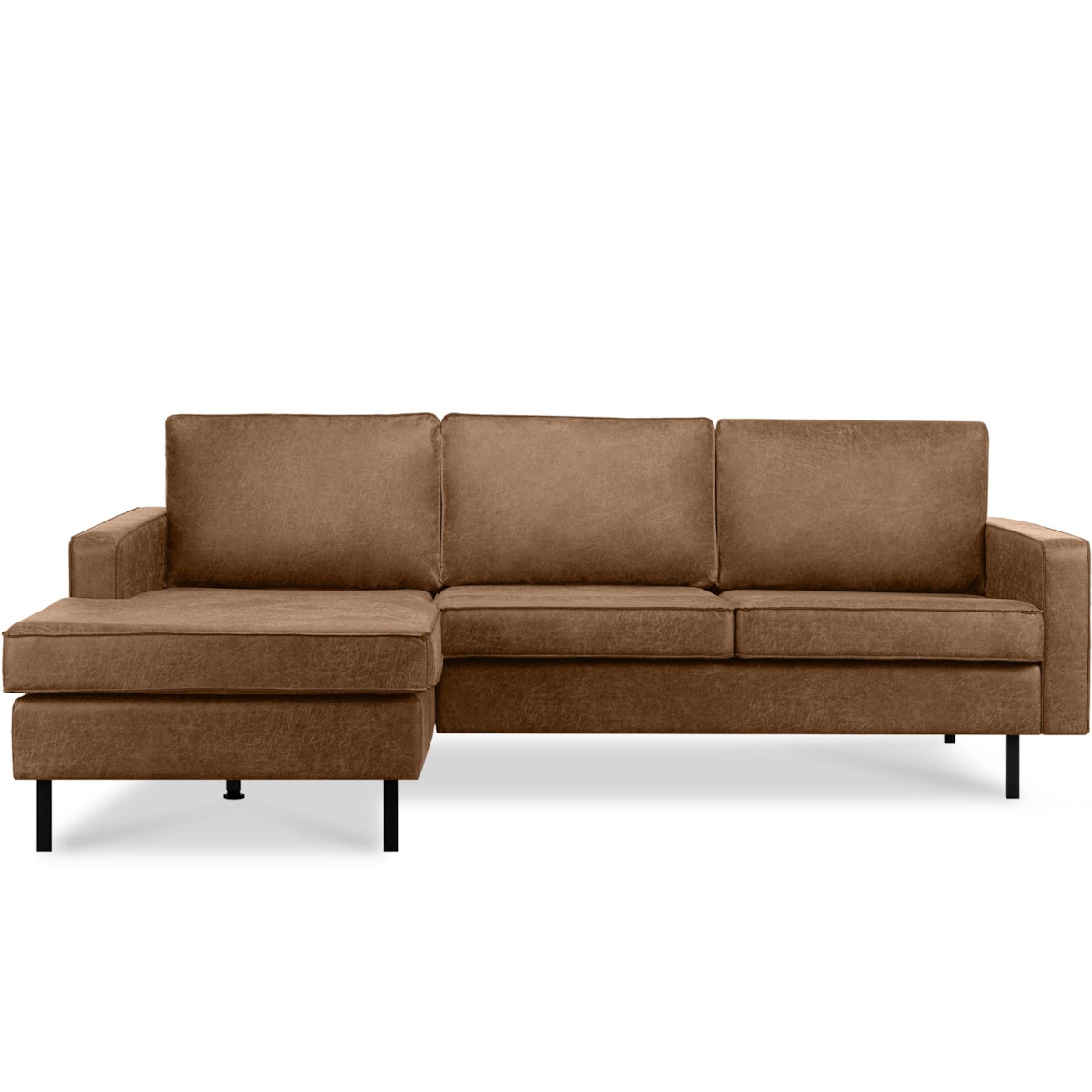 KONSIMO INVIA Narożnik w stylu loft lewy z otomaną ciemny szary brązowy