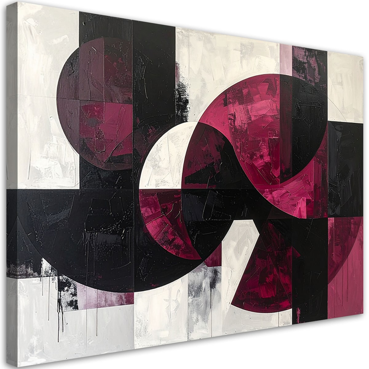 Obraz do salonu biura kuchni, Abstrakcyjne koła kształty kolor burgundowy