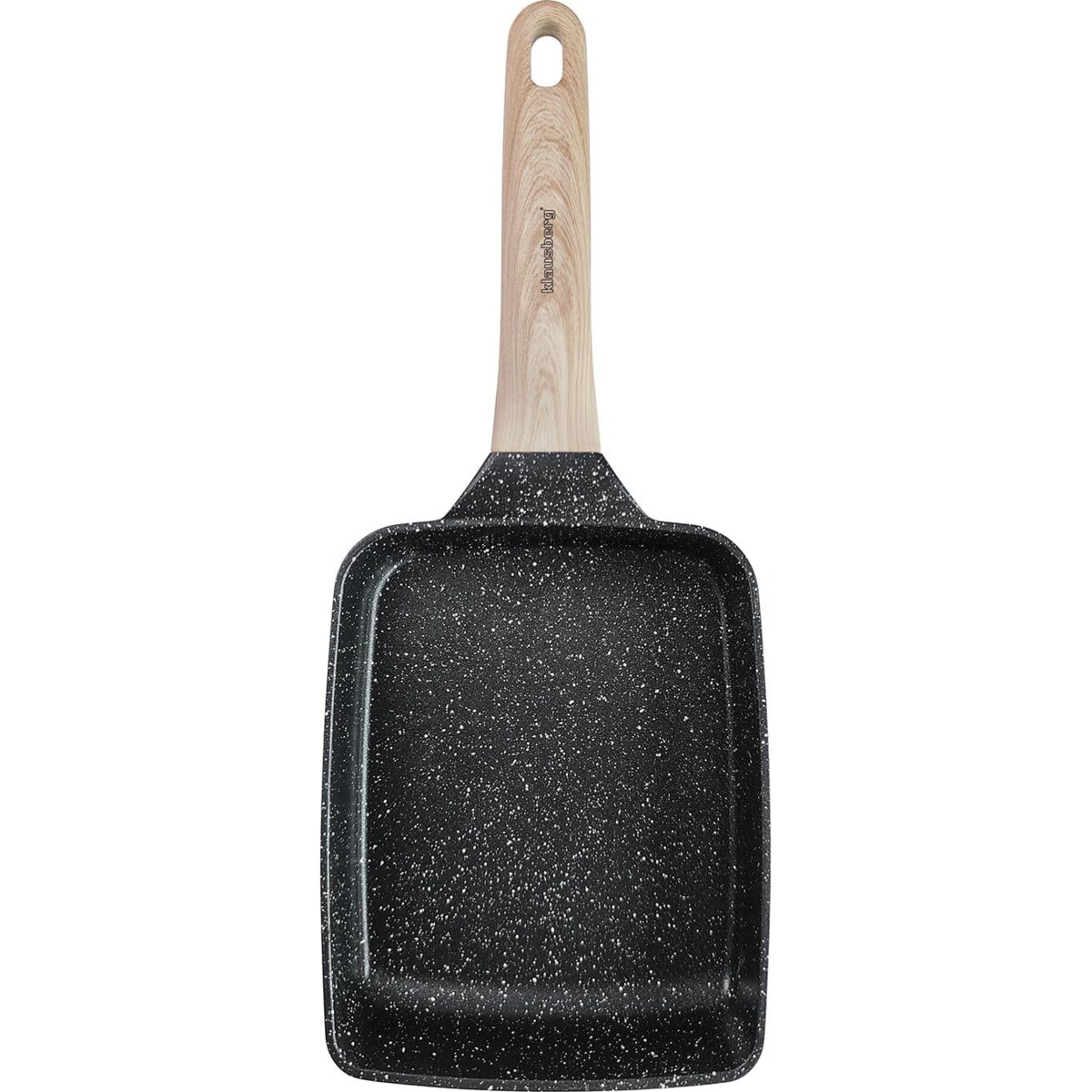 Patelnia tradycyjna marmurkowa prostokątna głęboka 18x14cm CZARNA KLAUSBERG