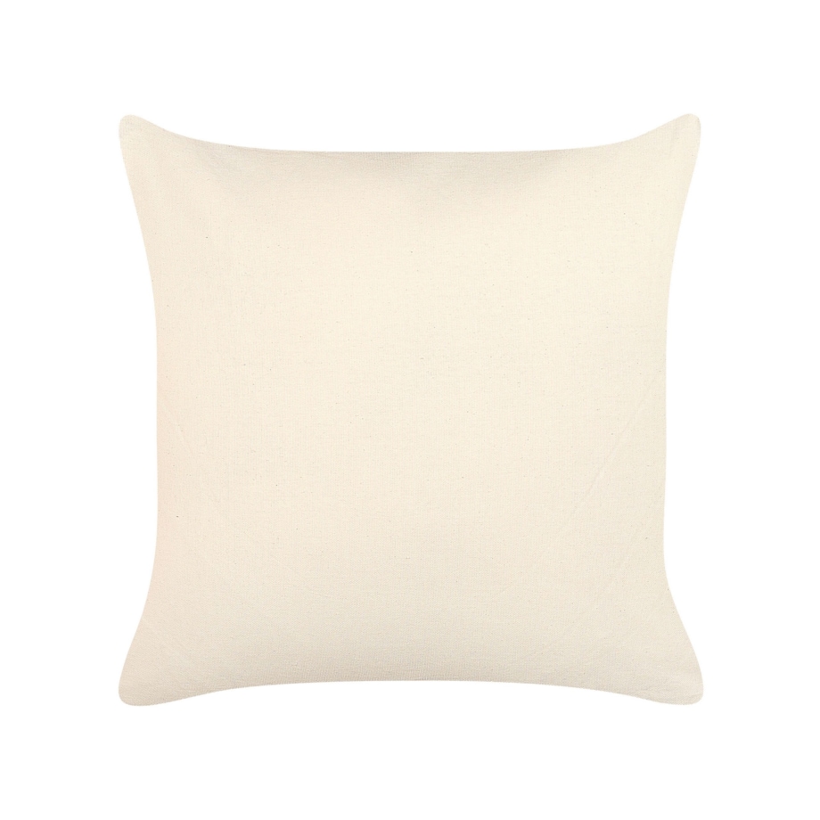 2 bawełniane poduszki dekoracyjne 45 x 45 cm beżowe z niebieskim RIVINA