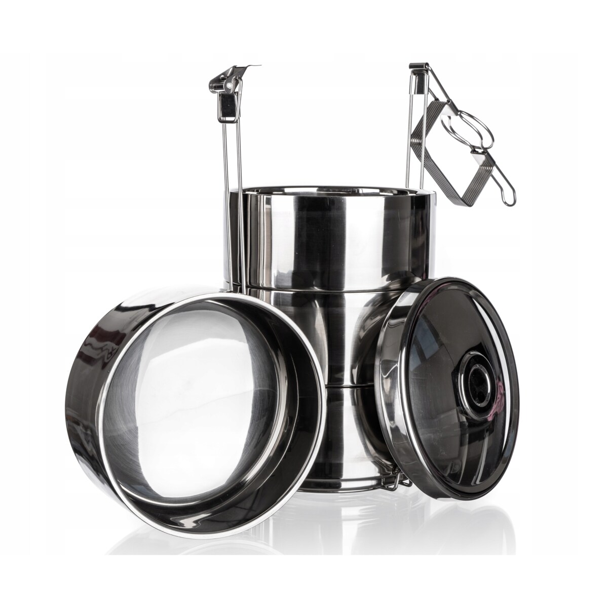 TERMOS OBIADOWY MENAŻKA pojemnik na jedzenie piętrowy 4,4 L dwie ścianki