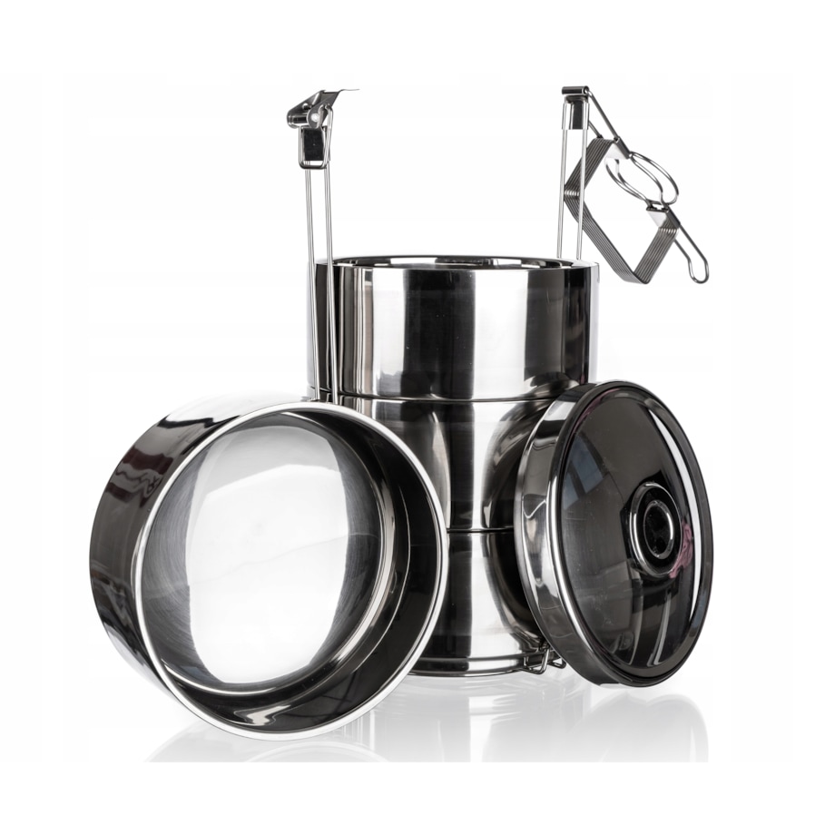 TERMOS OBIADOWY MENAŻKA pojemnik na jedzenie piętrowy 4,4 L dwie ścianki