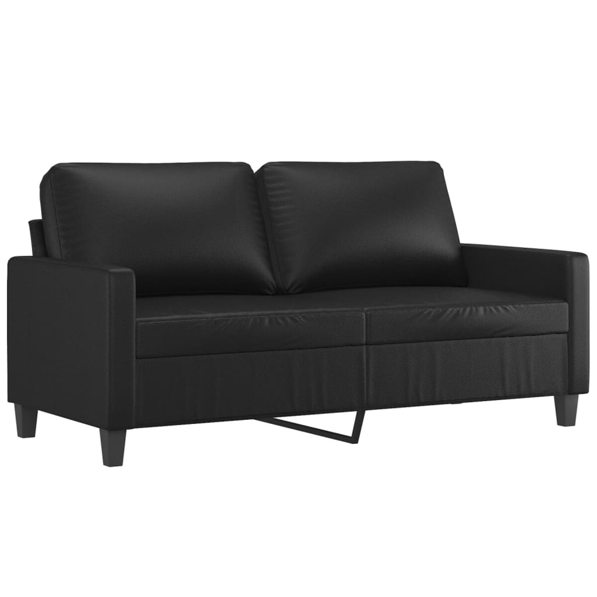 vidaXL 2-osobowa sofa z poduszkami, czarna, sztuczna skóra