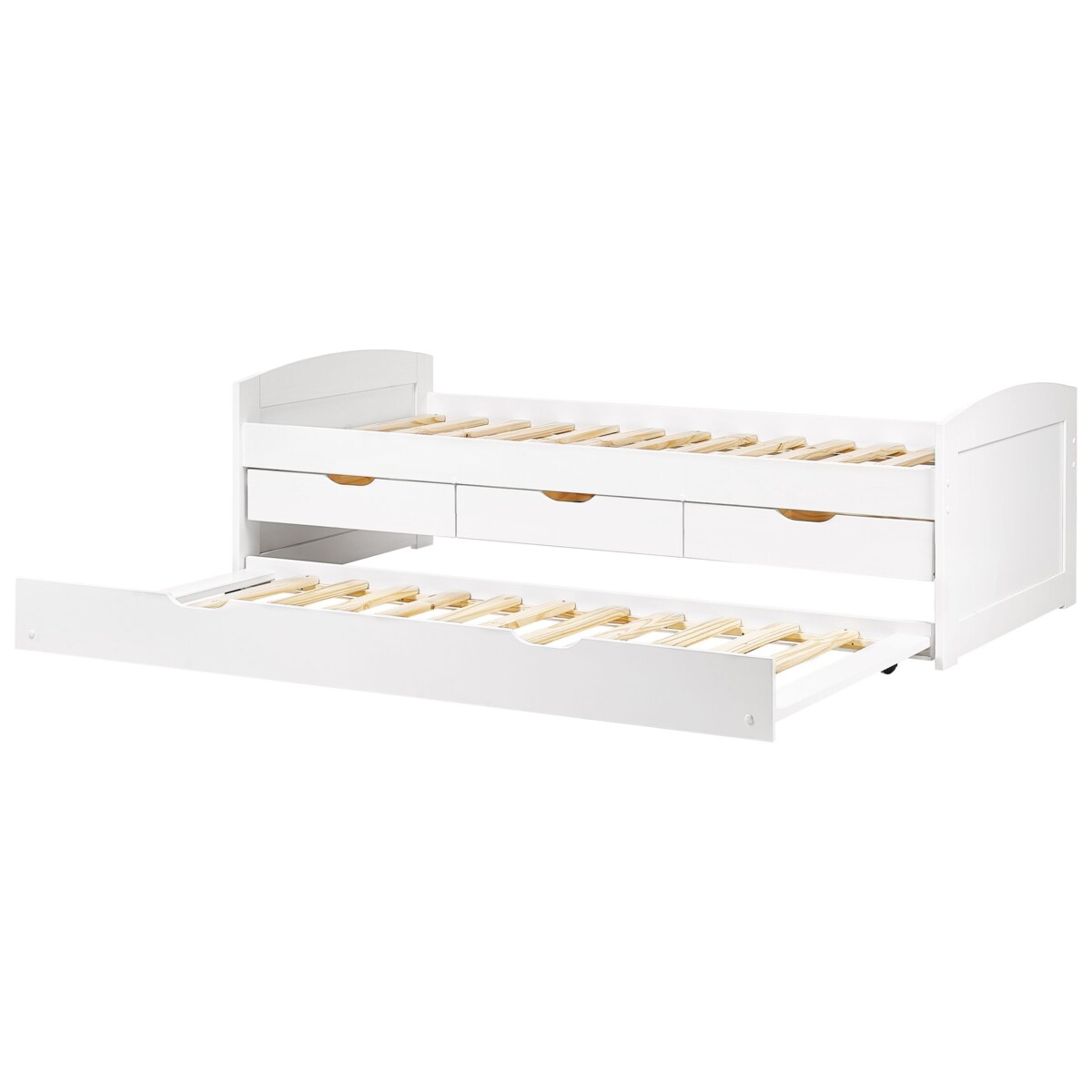 Łóżko wysuwane drewniane 90 x 200 cm białe PETIVILLE