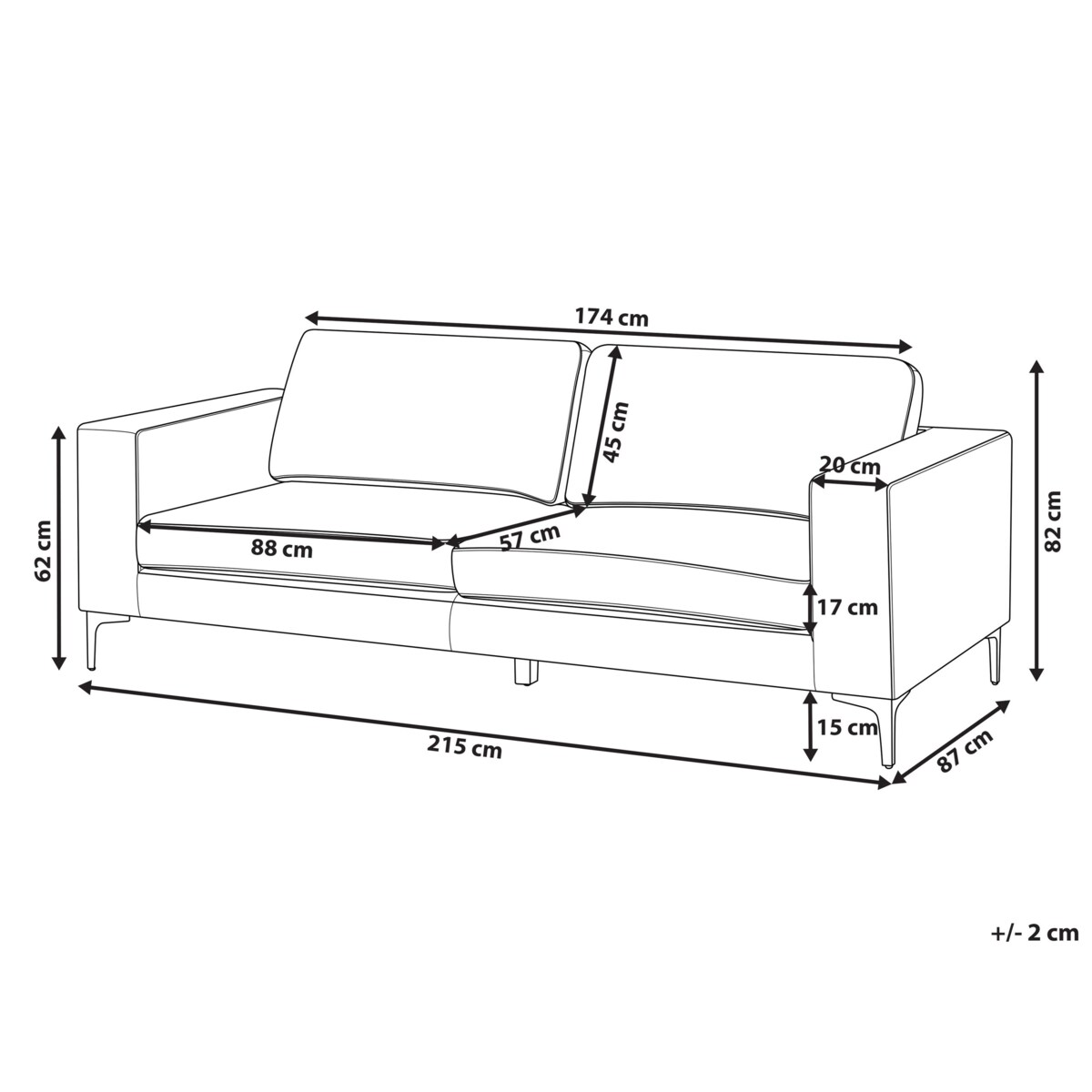 Sofa 3-osobowa boucle biała VADSTENA