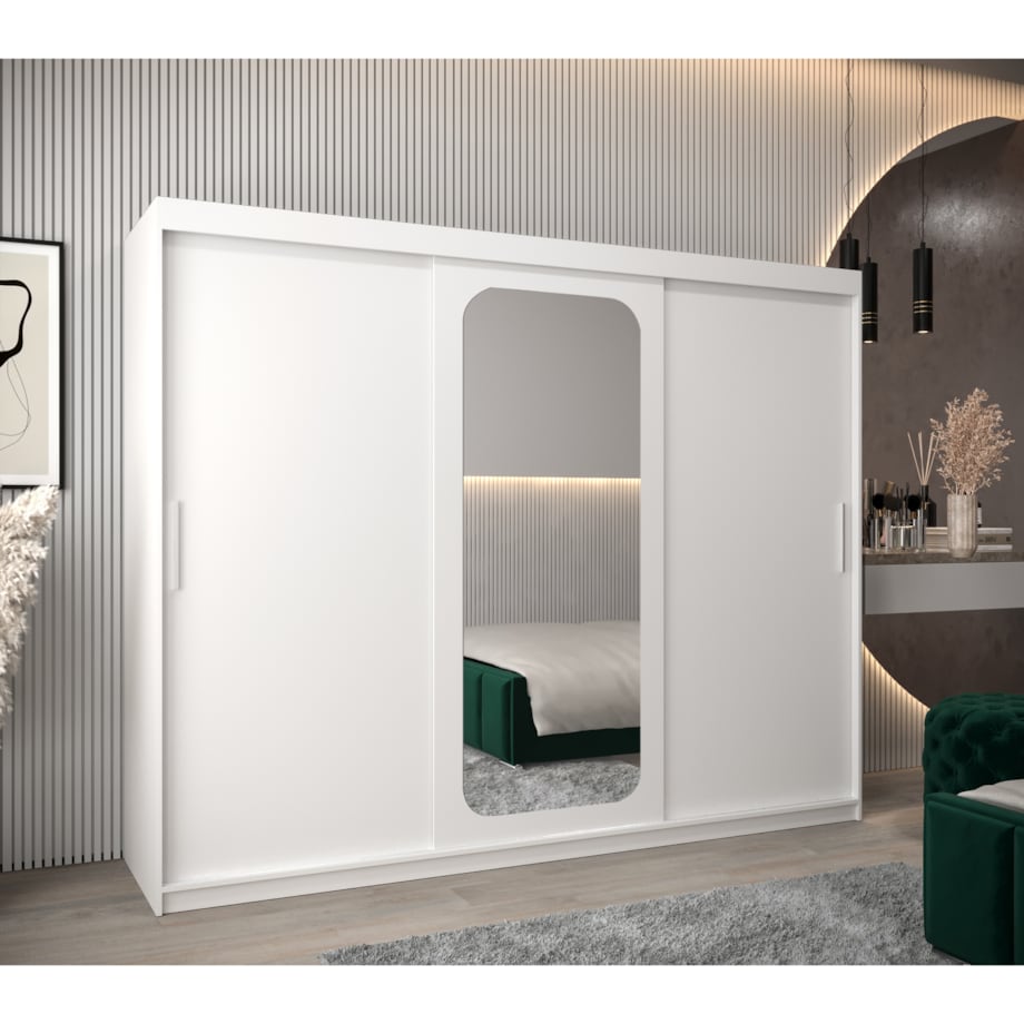 Szafa przesuwna Garderoba PROMO T2 250 biały/biały