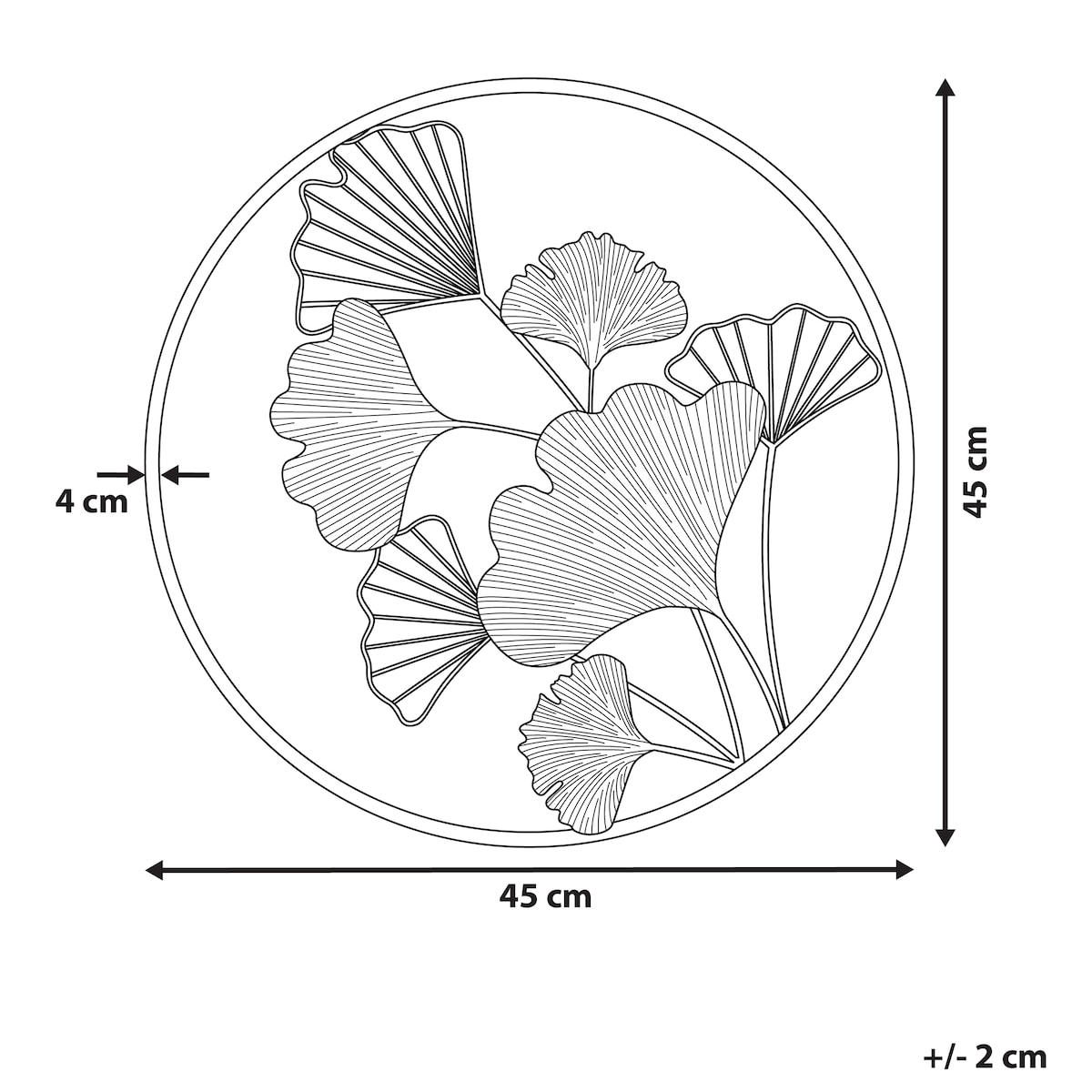 Dekoracja ścienna Kwiat BISMUTH Metal 45 cm Złoty