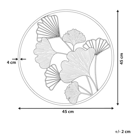 Dekoracja ścienna Kwiat BISMUTH 45 cm Metal Złoty