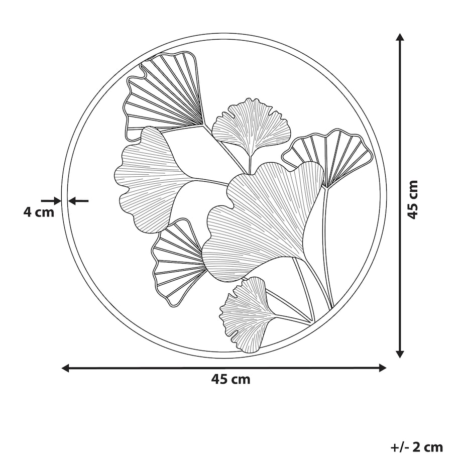 Dekoracja ścienna Kwiat BISMUTH 45 cm Metal Złoty