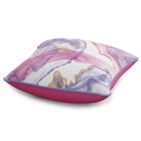 Poszewka dekoracyjna 43x43 różowa, marmurowa tekstura