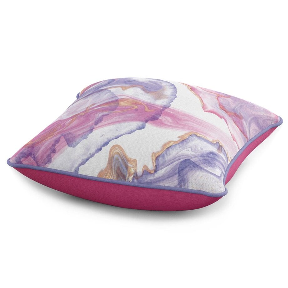 Poszewka dekoracyjna 43x43 różowa, marmurowa tekstura