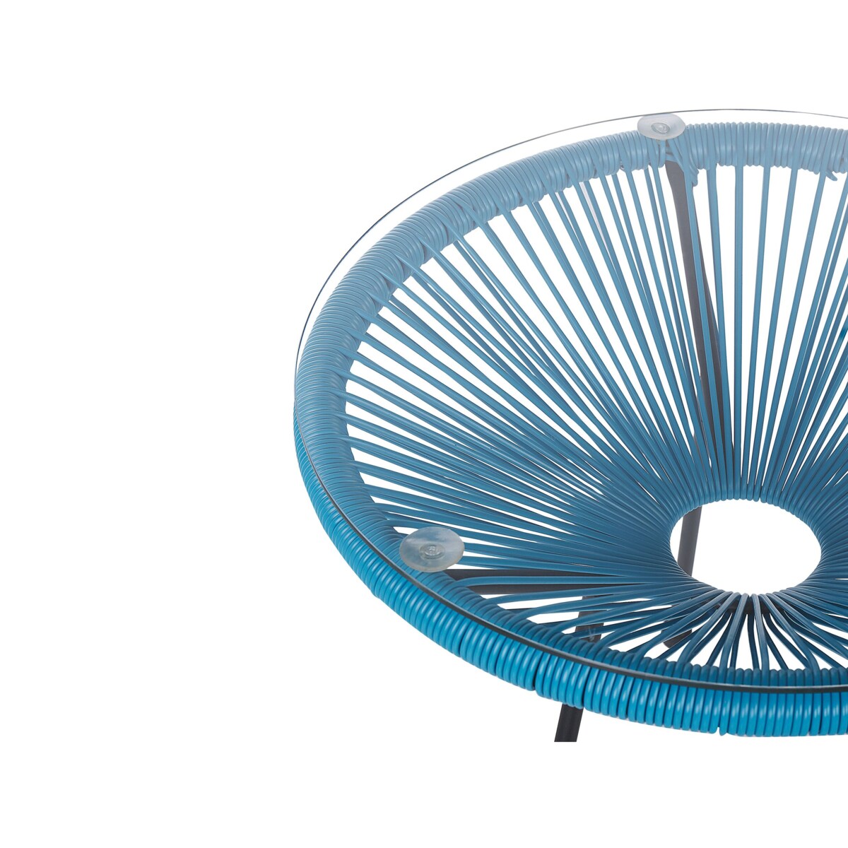 Zestaw mebli balkonowych z technorattanu niebieski ACAPULCO II