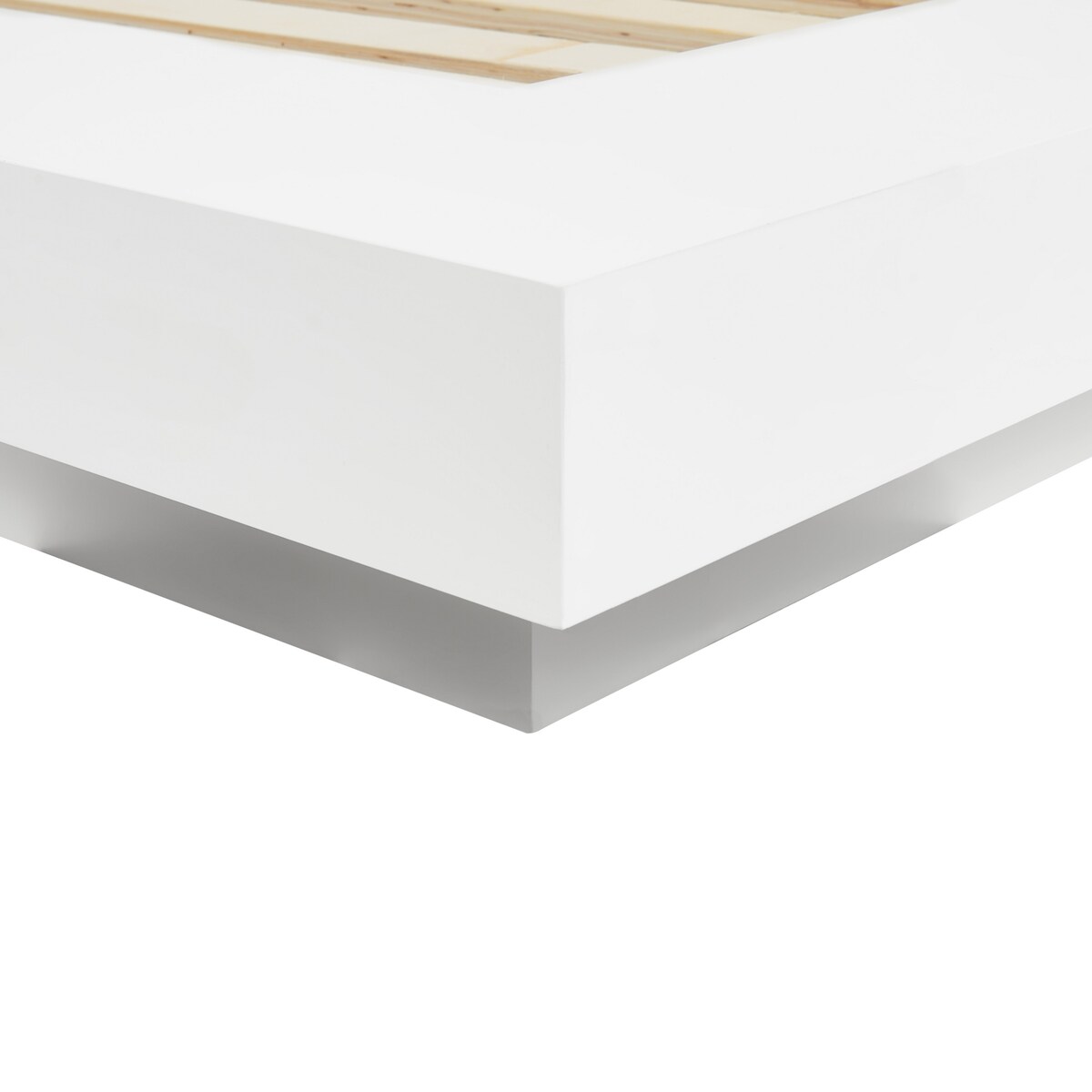Łóżko LED Ekoskóra ZEN 160 x 200 cm Biały