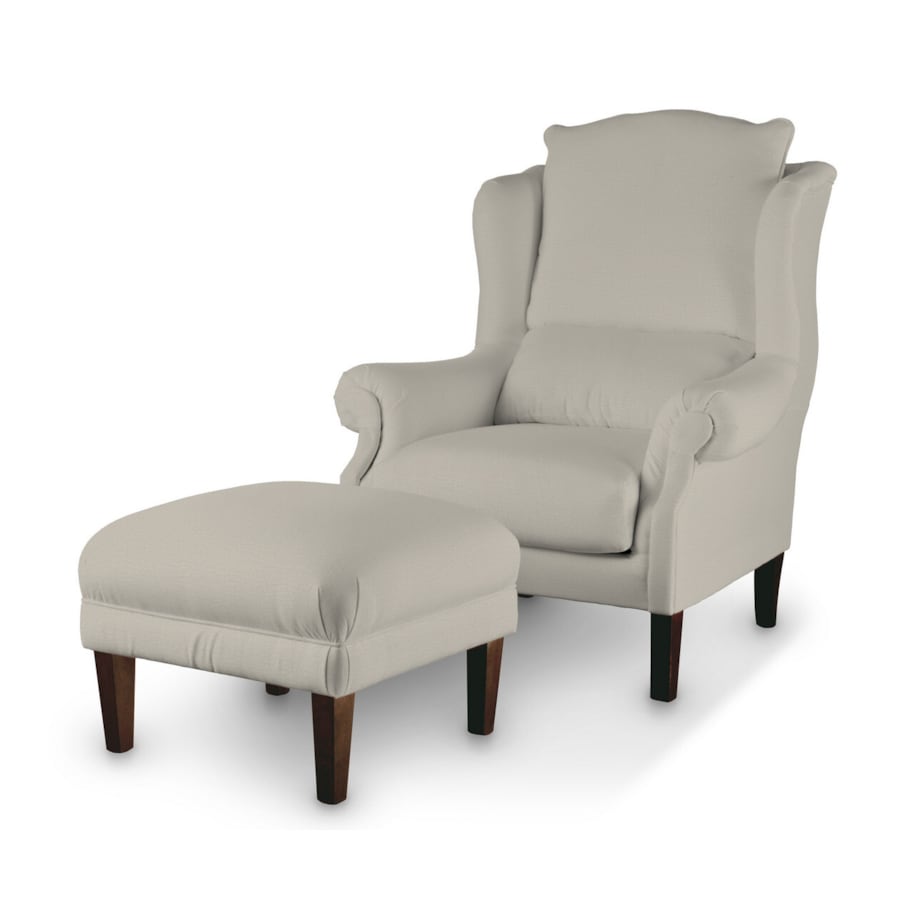 Podnóżek do fotela, jasno szary welwet, 56 x 56 x 40 cm, Ingrid