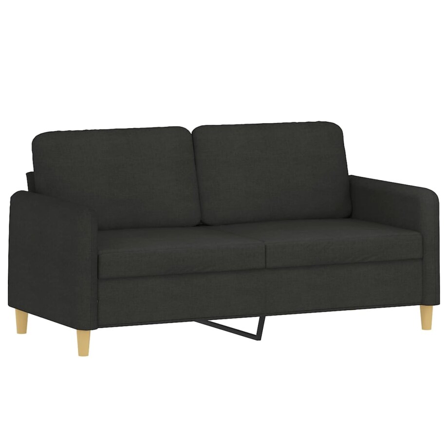 vidaXL Sofa 2-osobowa, czarna, 140 cm, tapicerowana tkaniną