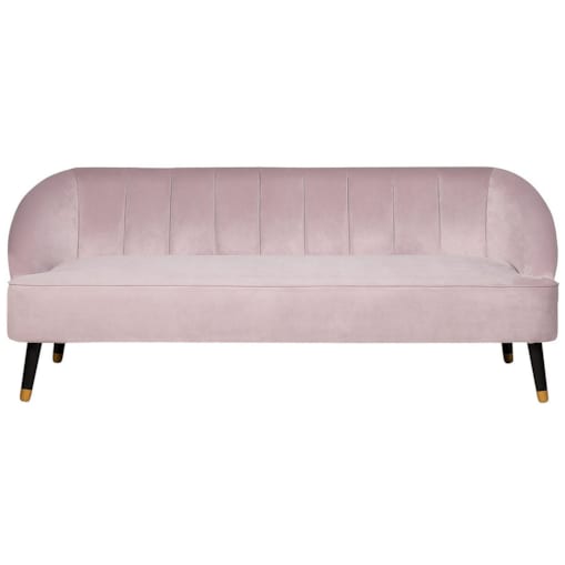 Sofa 3-osobowa welurowa różowa ALSVAG