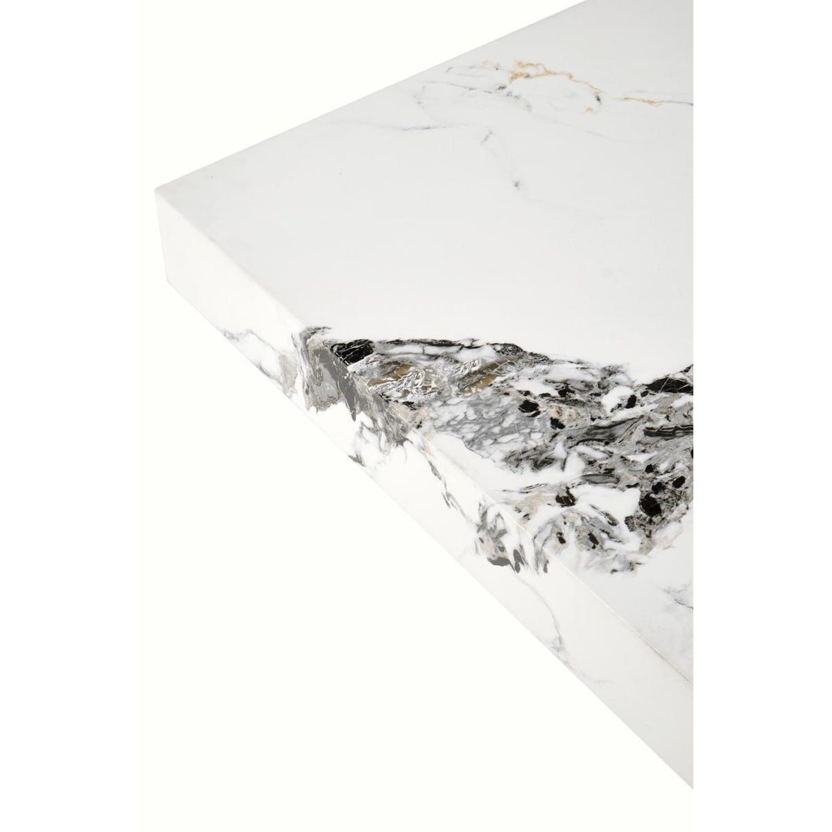 STOLIK KAWOWY Liton CZARNY MARMUR 80/80/41 cm MDF i metal