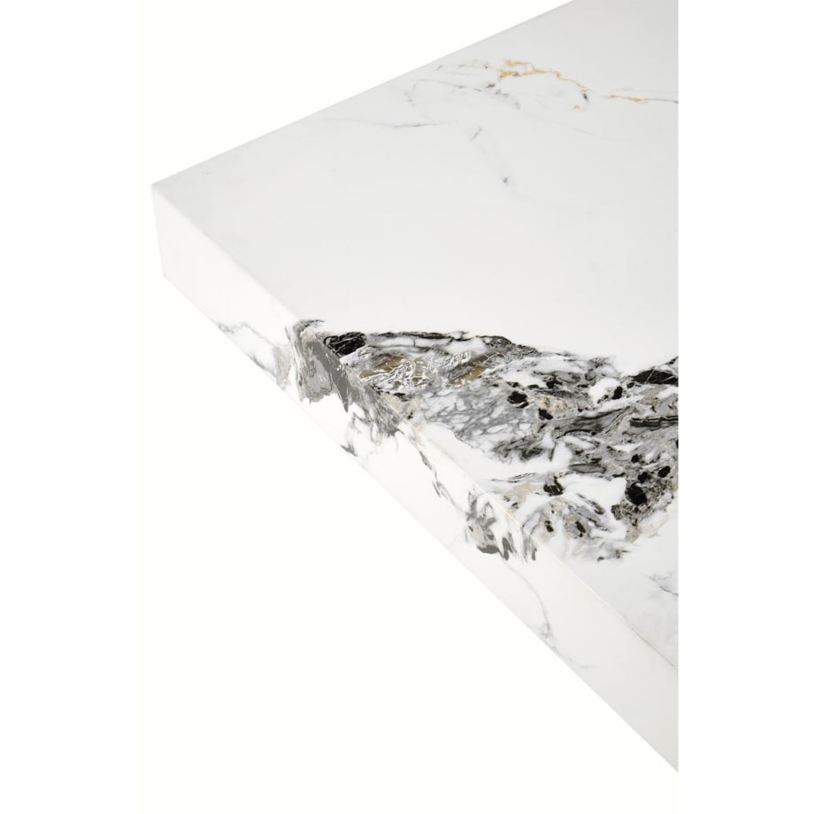 STOLIK KAWOWY Liton CZARNY MARMUR 80/80/41 cm MDF i metal