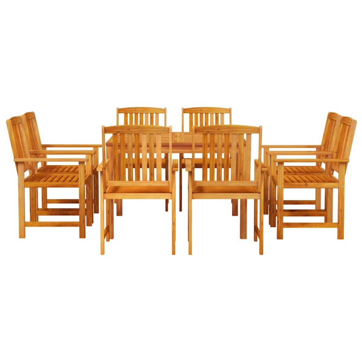 vidaXL Zestaw do jadalni w ogrodzie 9 pcs Brązowy lite drewno akacjowe