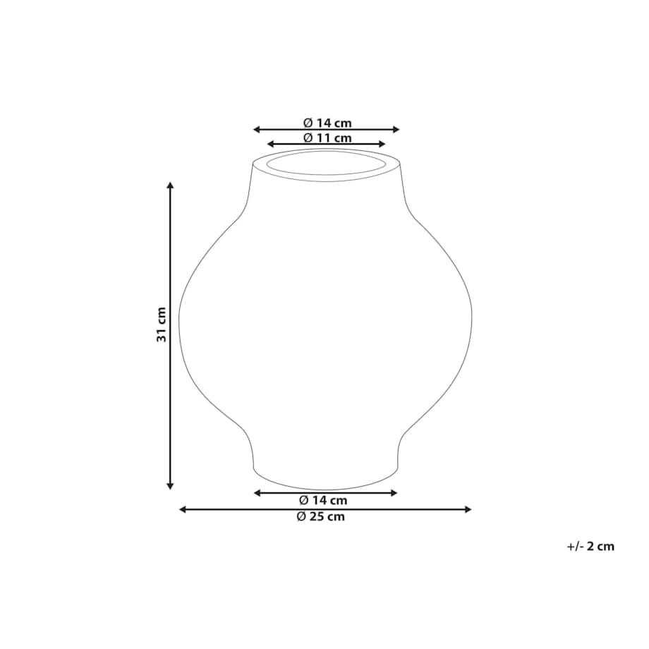Wazon na kwiaty z terakoty 31 cm beżowoszary MAGAN