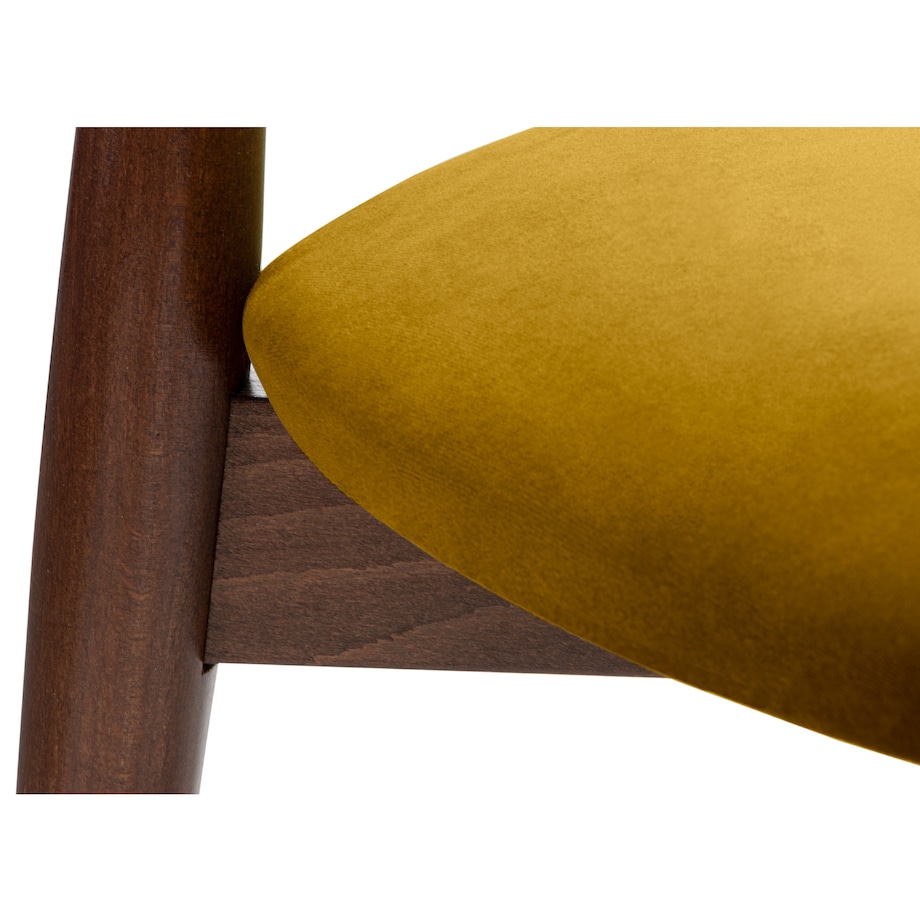 KONSIMO RABI drewniane krzesło orzech żółty welur