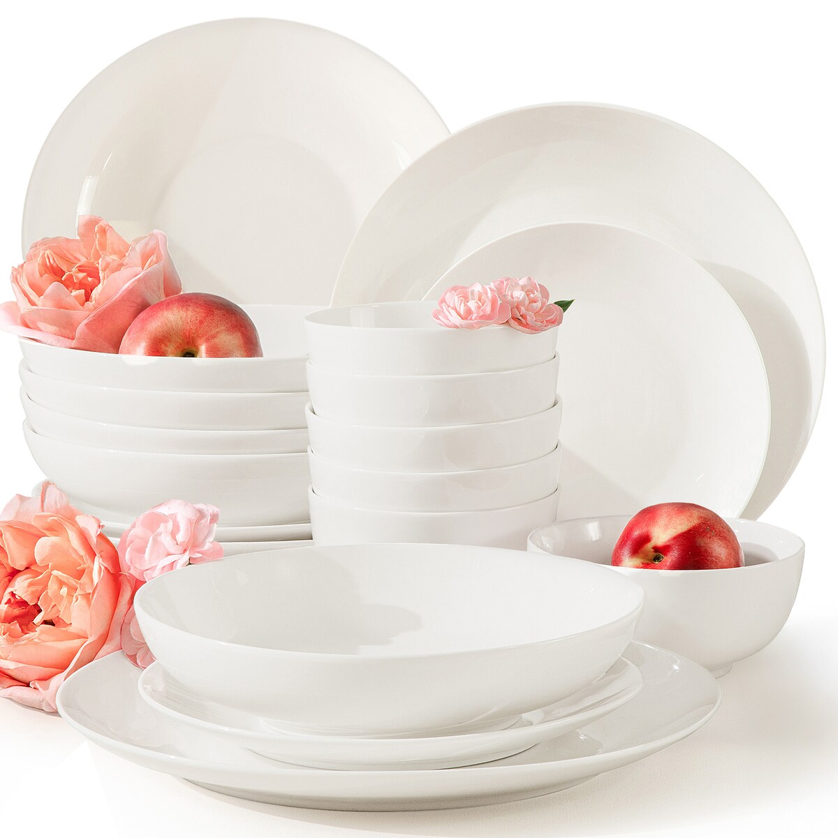 KONSIMO AD BELLA, Zestaw obiadowy 6 os. (24 el.), kolor ecru