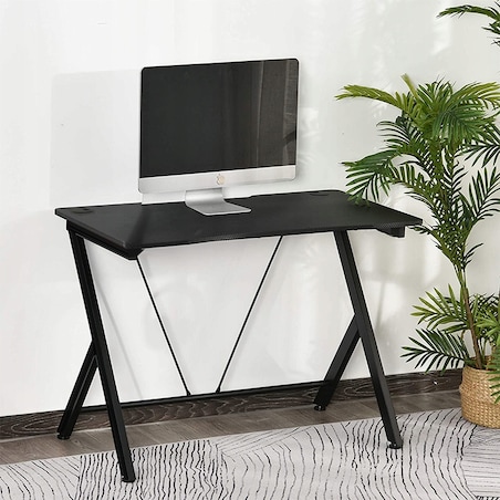 Biurko Stolik Gamingowe Komputerowe Loft Nowoczesne Czarne Carbon 100 Cm